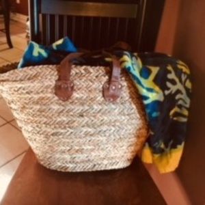 Seagrass Straw Tote NEVER USED
